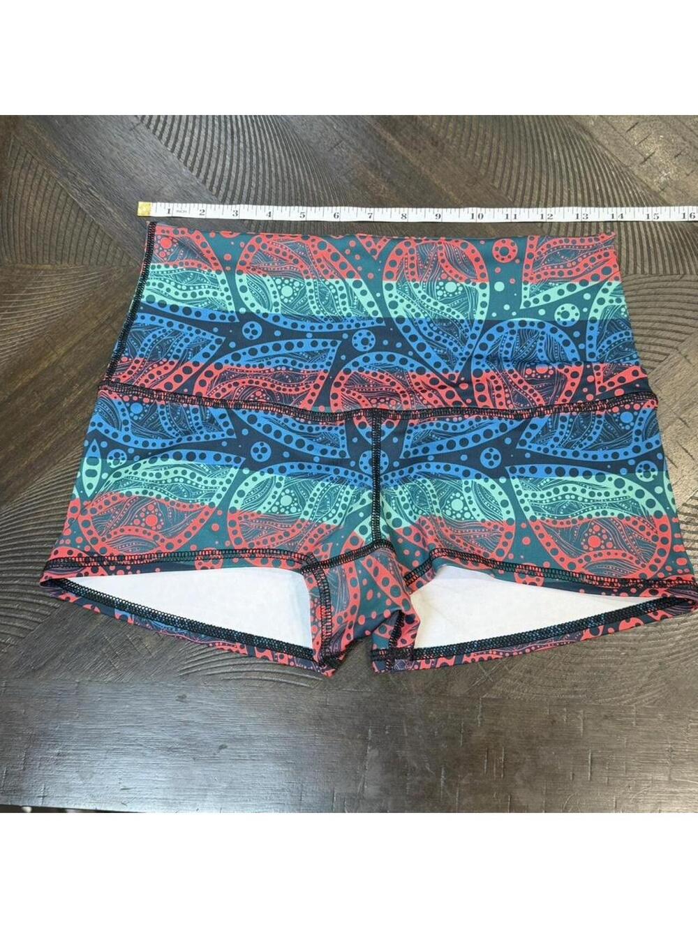 Psychedelic Abstract Print Shorts Size M Like New Rave Festival